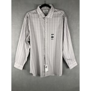Calvin Klein Dress Shirt Men's Size XL Steel+ Slim Fit Stretch Wrinkle Free NEW